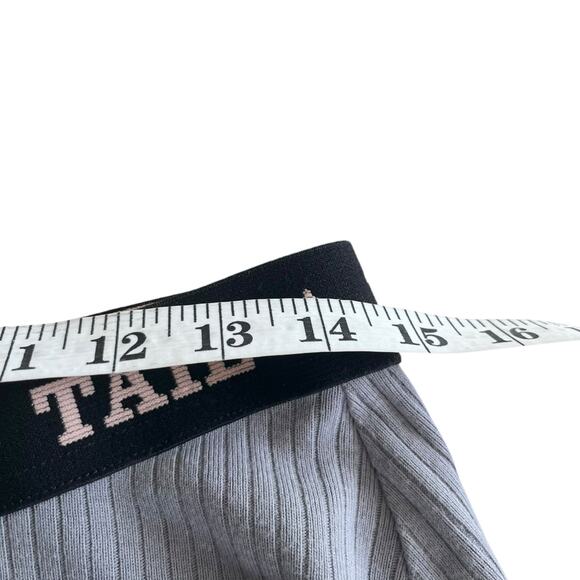 Hard Tail Gray Ribbed Jersey A-Line Elastic Waist Midi Skirt Size Medium - Picture 4 of 5